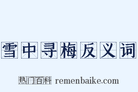 雪中寻梅反义词是什么意思的图片